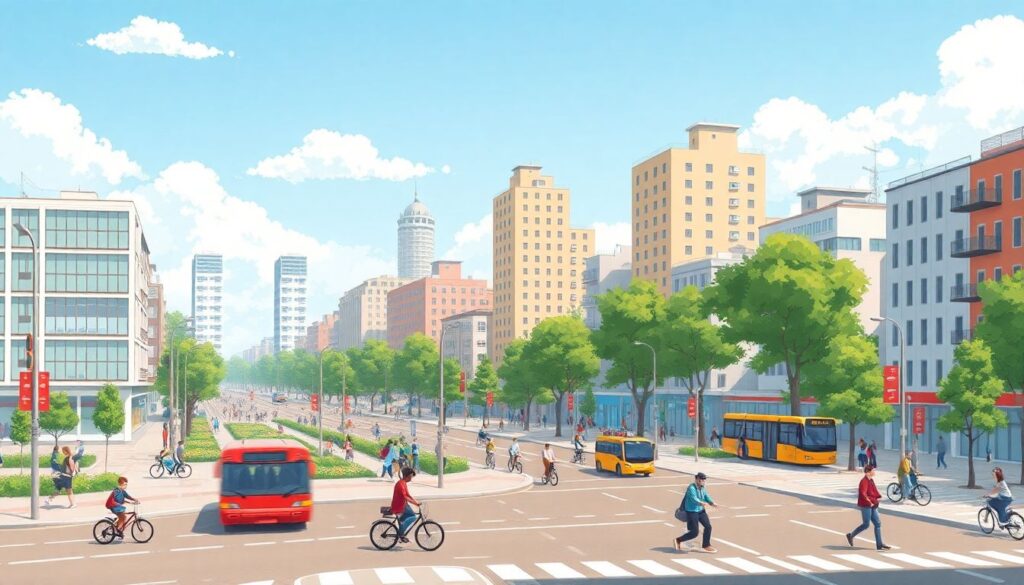 Урбанистические идеи будущего: города без автомобильного трафика - иллюстрация