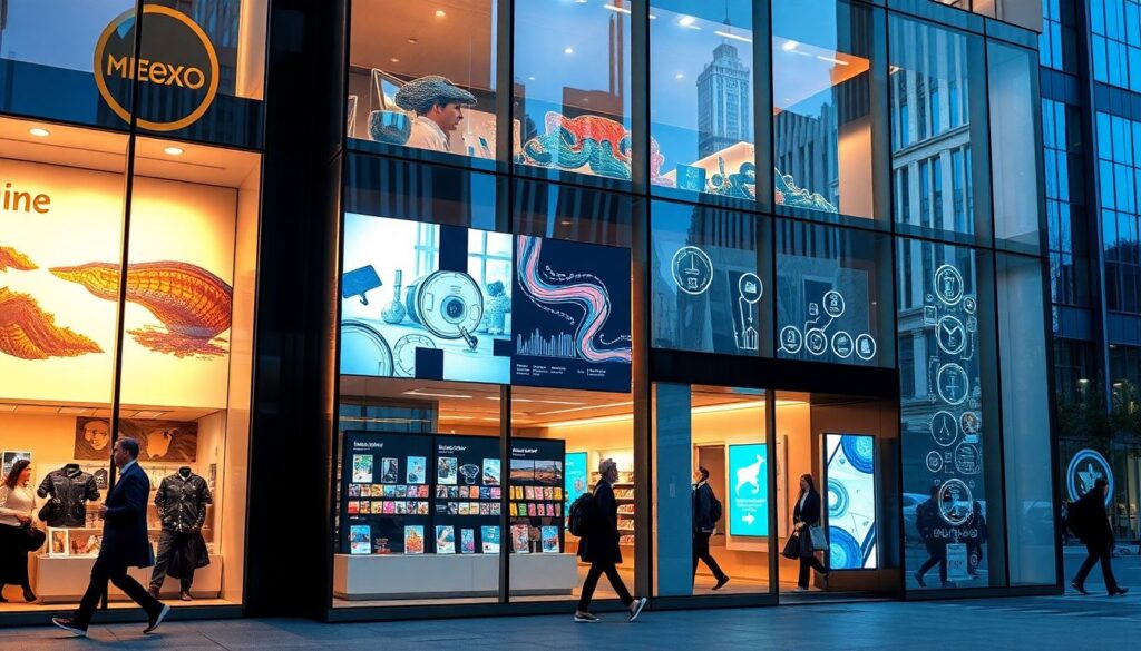 Современные витрины городских пространств: дизайн и функциональность - иллюстрация